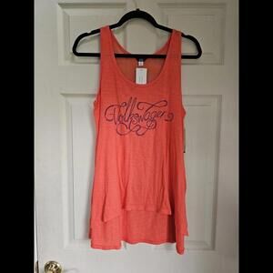 Volkswagen Tank Top Womens MV Sport M Medium Orange Sleeveless Shirt